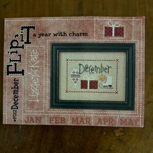 December Lizzie Kate Flip It Month Cross-Stitch Pattern